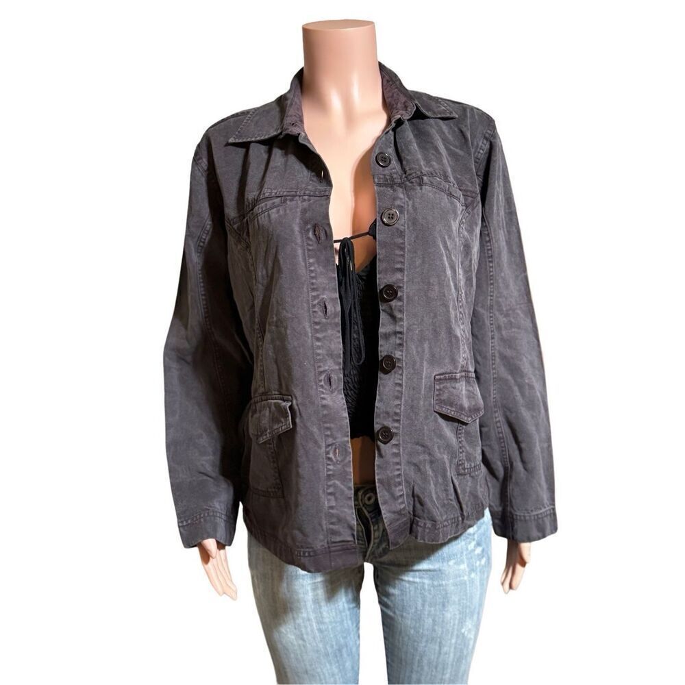 Pulp women's long sleeve tencel casual fudge button front blazer jacket M